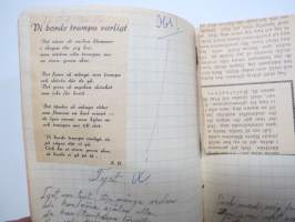 Andliga sånger etc., inskriven 1943 - svart skolhäfte
