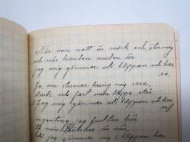 Andliga sånger etc., inskriven 1933 - sjungen vid nordiska studentmötet i Tammerfors sommaren 1933 - svart skolhäfte