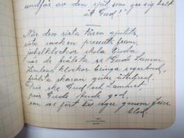 Andliga sånger etc., inskriven 1933 - sjungen vid nordiska studentmötet i Tammerfors sommaren 1933 - svart skolhäfte