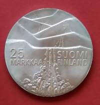 Hopeiset Suomen Juhlarahat - 25 markkaa - Lahden MM-hiihdot - 1978