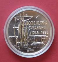 Hopeiset Suomen Juhlarahat - 100 markkaa - Suomenlinna 250 vuotta - 1998