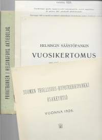 Pankkien vuosikertomuksia vuosilta 1916 - 1926  - vuosikertomus  4 kpl erä