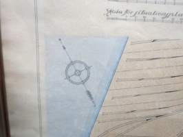 Ritning till bostad för Hamnfogden å Kanalbanken i Åbo 1913 (Piirustus satamavoudin asuintalolle tuolloisen Satamakadun ja Linnankadun kulmassa), kehystetty