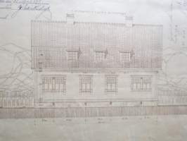 Ritning till flyttning af Gamla Brovaktsstugan till ny tomt å Kanalbanken i Åbo och dess om och tillbyggand 1912 Wanhan siltavahdin talon siirto ja lisärakennus