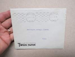 Turun Työväen Teatteri -kutsukortti - lähetyskuori kaupunginjohtaja Ranta 26.3.1936, 20-vuotisjuhla
