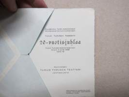 Turun Työväen Teatteri -kutsukortti - lähetyskuori kaupunginjohtaja Ranta 26.3.1936, 20-vuotisjuhla