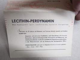 Perdynamin cum Lecithin - Chem. Fabrik Perdynamia - Pharmakon Oy, 9.9.1942 - Herrn Dr. Med S. Nopola, Turku -lääkemainoskirje