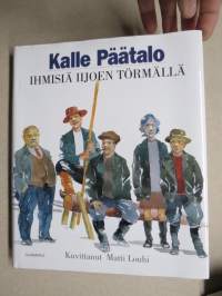 Ihmisiä Iijoen törmällä, kuvittanut Matti Luhi