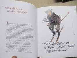 Ihmisiä Iijoen törmällä, kuvittanut Matti Luohi