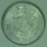 Suomen raha: 1 markka 1968. (Hopeamarkka)