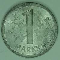 Suomen raha: 1 markka 1968. (Hopeamarkka)