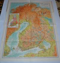 Suomen käsikartta 1:2 000 000 Vuodelta 1958