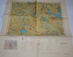 Topografinen kartta Toijala   1: 100 000 vuodelta 1963