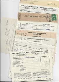 Kirkollisveromaksuja 1930-50 -luvulta Maskun seurakunta n 10 kpl erä - firmalomake
