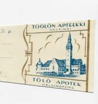 Töölön  Apteekki   Helsinki- resepti signatuuri  1945