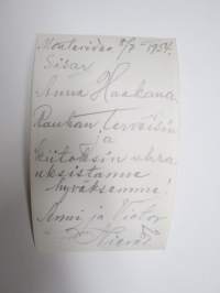 Anni &amp; Victor Nievas, Montevideo 1954, lähetystyössä -valokuva