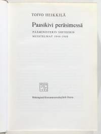 Paasikivi peräsimessä – Pääministerin sihteerin muistelmat 1944–1948