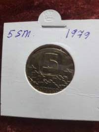 Viiden markan raha vuodelta 1979