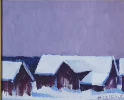Pekka Laiho, talvinen maisema - 84 öljy kankaalle 52x60 cm