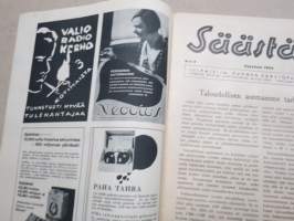 Säästäjä 1934 nr 6 - Säästöpankki asiakaslehti, Nuoret yrittämään maatalouskerholaisina, Eskon säästöt, Eino Finne - Maija ja Matti -sarjakuva, ym.