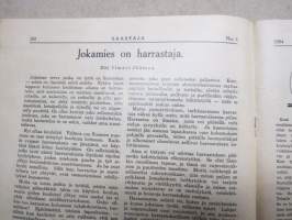 Säästäjä 1934 nr 6 - Säästöpankki asiakaslehti, Nuoret yrittämään maatalouskerholaisina, Eskon säästöt, Eino Finne - Maija ja Matti -sarjakuva, ym.