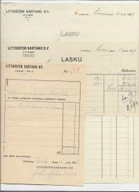 Littoisten Kartano Oy 1937-49 - firmalomake 3 eril