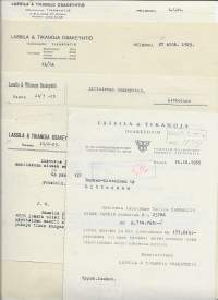 Lassila &amp; Tikanoja Oy 1923-55  firmalomake  5 eril