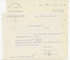 Lipponen &amp; Rautiainen Oy, Kemi 1923 firmalomake 2 eril