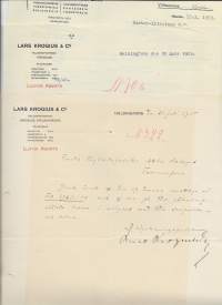 Lars Krogius &amp; Co  Oy 1915, 1919 ja 1953  - firmalomake erä