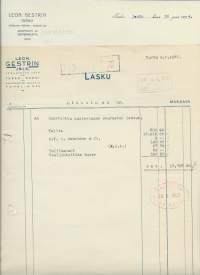 Leon Gestrin Turku 1924 ja 1937  - firmalomake  2 eril
