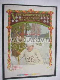 Finsk Idrottblad 1907 -lehden kansipainatusmalli