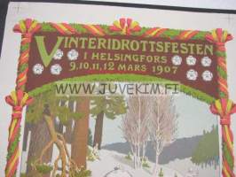 Finsk Idrottblad 1907 -lehden kansipainatusmalli