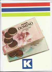 Fazer Domino - 2-puolinen mobile mainos muovia 30x20 cm