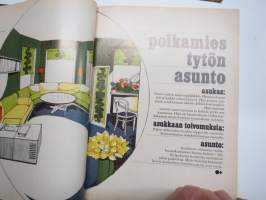 Avotakka 1967 nr 1, Lumpeenkukkatalo Ruotsissa, Nuori iloinen koti, Nahkatuoli, Rantapalsta, Kotisavustus, Poikamiestytön asunto, Golf, ym.