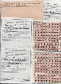 Satakunnan Hattutehdas om B E Heikkilä / Kansanhuolto tilityskortteja 1947 yht 3 kpl