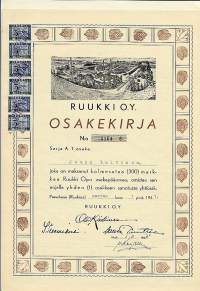 Ruukki Oy, Paavola 1947 - osakekirja