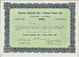 Suomen Kalastus Oy, Hanko 1968 - osakekirja