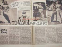 Elokuva-Aitta 1949 nr 15-16, Kansikuva Michel Auclair,  Ginger Rogers &amp; Fred Astaire, Alexis Smith, Jazzin hurmaa, Rosvo-roope, Walter &amp; John Huston, ym.