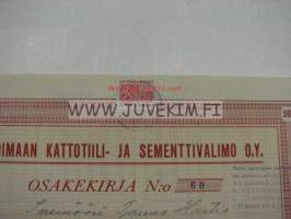 Loimaan Kattotiili- ja Sementtivalimo Oy, Loimaa 1936, 500 mk, Tauno Hartio, nr 60 -osakekirja