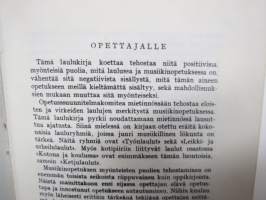 Laulukirja - Koulun ja kodin lauluja, Koululaisen musiikkioppi, Soittimet, Yhtyeet ym., kaikki laulujen nimet näkyvät kohteen kuvissa