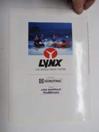 Lynx moottorikelkka 1995 -myyntiesite / snow scooter brochure
