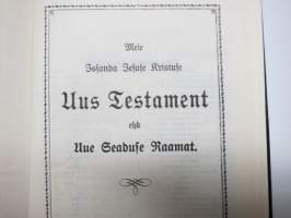 Meie Issanda Jesuse Kristuse Uus Testament ehk Uue Seaduse Raamat -vironkielinen Uusi Testamentti, painettu Suomessa 1945