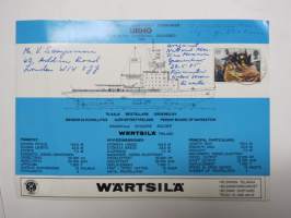 Jäänmurtaja Urho, toimitettu 1975, Wärtsilä Oy -telakkakortti