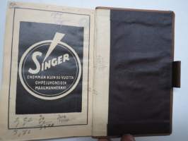 Maatalouskalenteri 1932, tietopohjaisia artikkeleita, taulukoita, runsaasti mainoksia maatalouteen liittyen, runsaasti merkintöjä liittyen maataloustöiden