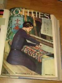 Kotiliesi 1933 -sidottu vuosikerta,Kansikuvitus Rudolf Koivu, upeat kansikuvat näkyvät kuvissa !