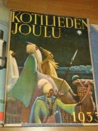 Kotiliesi 1933 -sidottu vuosikerta,Kansikuvitus Rudolf Koivu, upeat kansikuvat näkyvät kuvissa !