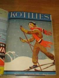 Kotiliesi 1932 -sidottu vuosikerta,Kansikuvitus Martta Wendelin, upeat kansikuvat näkyvät kuvissa