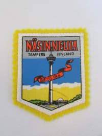 Tampere Näsinneula -kangasmerkki / matkailumerkki / hihamerkki / badge -pohjaväri keltainen