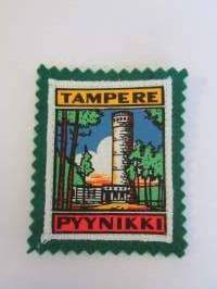 Tampere Pyynikki -kangasmerkki / matkailumerkki / hihamerkki / badge -pohjaväri vihreä