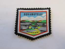 Rovamotelli Rovaniemi -kangasmerkki / matkailumerkki / hihamerkki / badge -pohjaväri musta